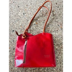 Florence Italy Authentic Red Leather Purse